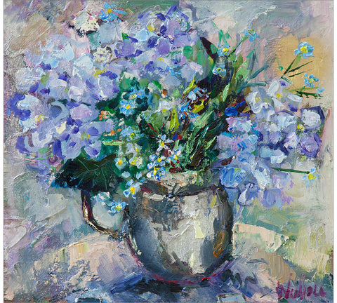 Hydrangeas and Forget Me Nots