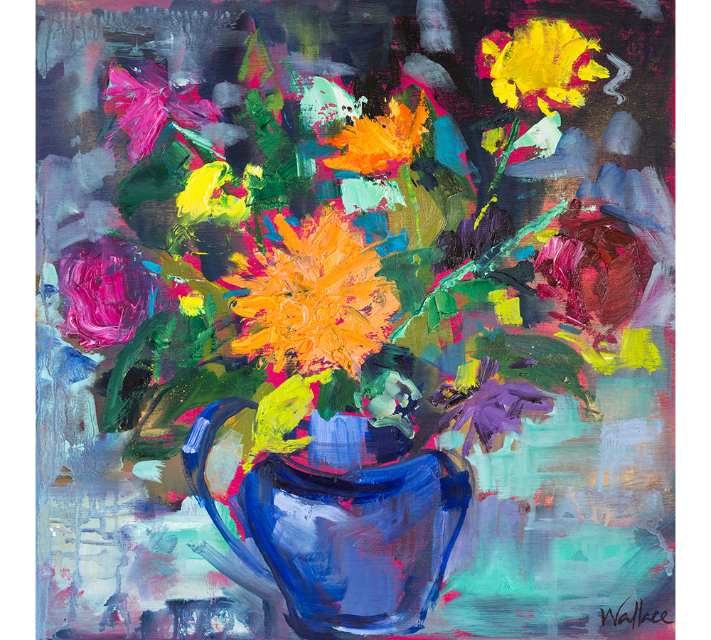 Dahlias in Ultramarine