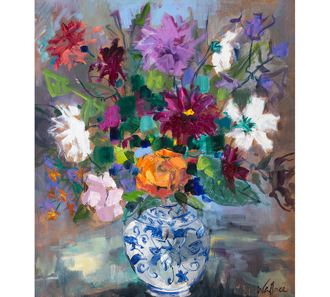 Garden Blooms in Vintage Chinese Vase