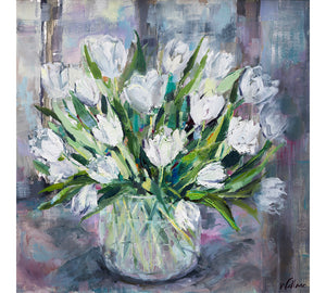 White Tulips on Windowsill