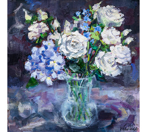 Yorkshire Roses, Hydrangea and Forget Me Nots