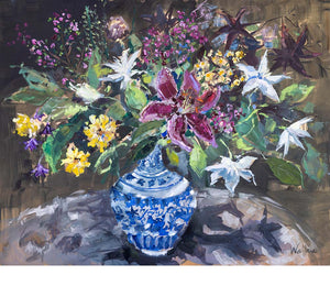 Autumn Flowers in Chinese Vase