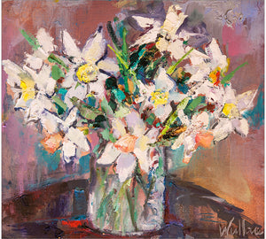 Mixed Daffodils in Vase