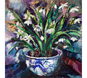 Snowdrops in Chinese Planter