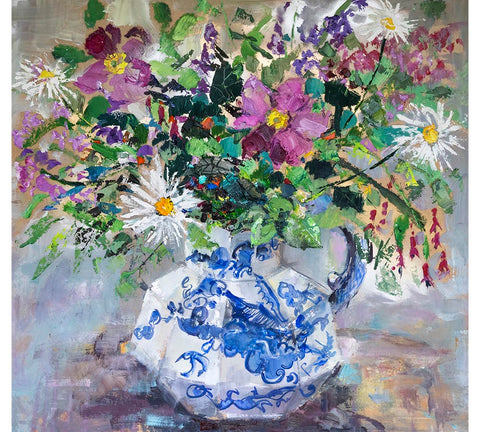 Summer Blooms in Dragon Vase