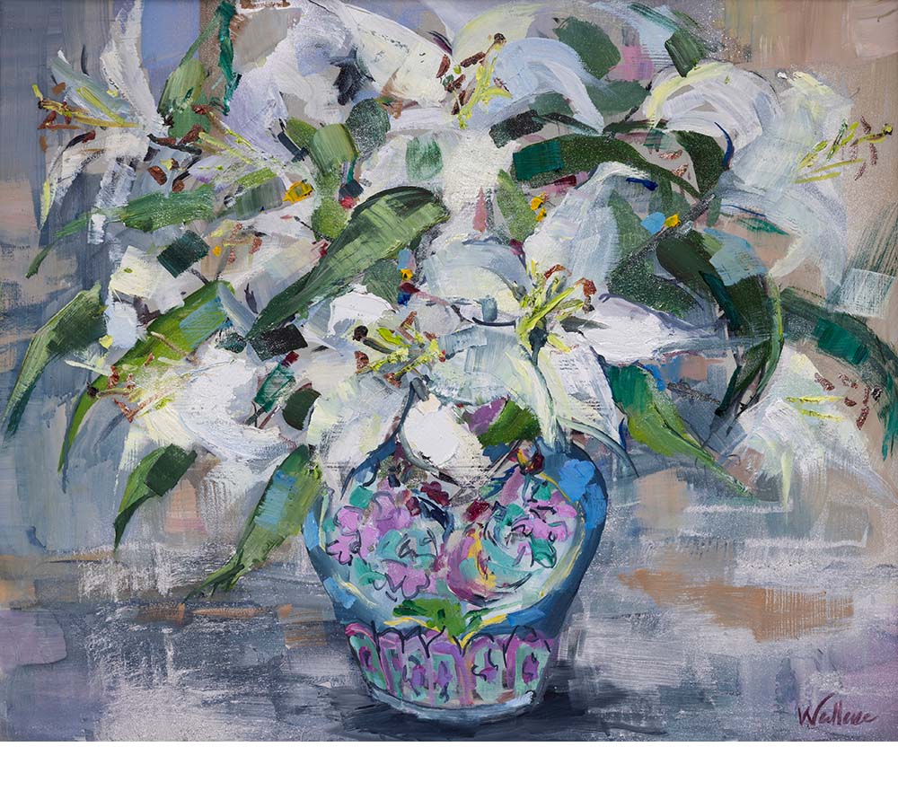 White Lilies in Chinese Porcelain