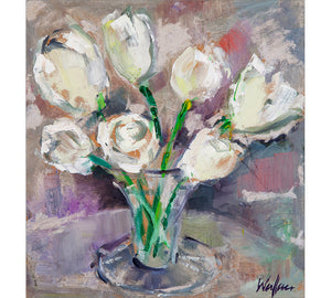 White Tulips in Glass